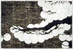 Donald Sultan, Japanese Pine April 16 2007, 2007, Spackle and tar on tile over masonite, 96 x 144 inches