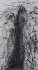Hiroshi Senju, Cliff #25, 2015, Acrylic and natural pigments on Japanese mulberry paper, 68 7/8 x 37 3/4 inches/ 175 x 96 cm