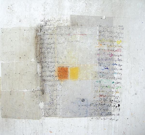 , Hakim Ghazali, Untitled, 2005, mixed media on canvas, 59.1 x 59.1 inches