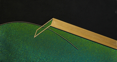 Green Plank, 2021, mixed media on canvas, 42 x 78 inches/106.7 x 198.1 cm