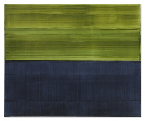 Green and Payne&#039;s Grey 1, 2017, oil on linen, 48 x 57.5 inches/122 x 146 cm