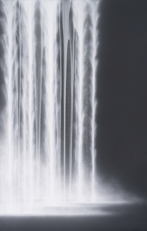 Waterfall, 2020, natural pigments on Japanese mulberry paper mounted on board, 89.5 x 57.25 inches/227 x 145.4 cm