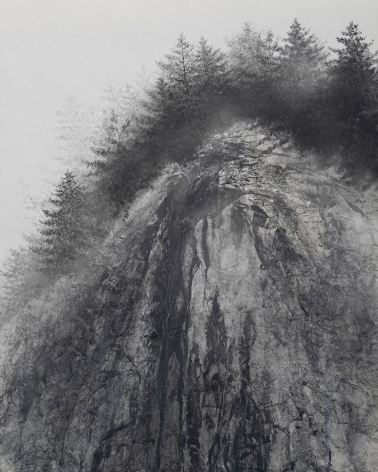 Cliff, 2020, natural pigment and platinum on Japanese mulberry paper mounted on board, 63.8 x 51.3 inches/162 x 130 cm