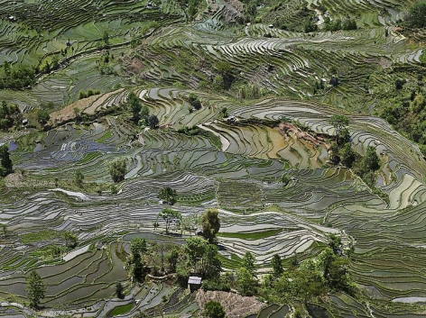 , Edward Burtynsky, Rice Terraces #1, Western Yunnan Province, China, 2012, Chromogenic color print, 48 x 64 inches