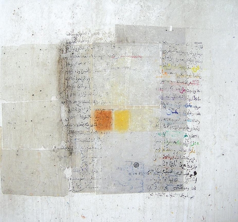 Hakim Ghazali, Untitled, 2005, mixed media on canvas, 59.1 x 59.1 inches