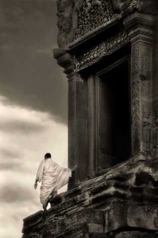 John McDermott, Monk in the Wind, Angkor Wat, 2001, archival pigment print, 30 x 20 inches
