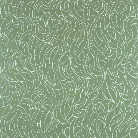 Willow Flash, 2007, Oil on tinted gesso on canvas, 72 x 72&quot;