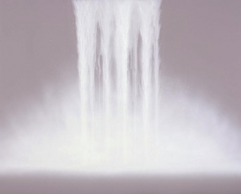 Waterfall 2009 Fluorescent pigment on mulberry paper mounted on board 51.3 x 63.8&quot;