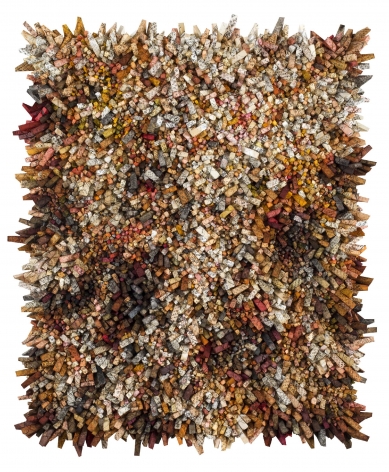 Chun Kwang Young, Aggregation 17 - NV093, 2017, mixed media with Korean mulberry paper, 73.2 x 60.2 inches/186 x 153 cm