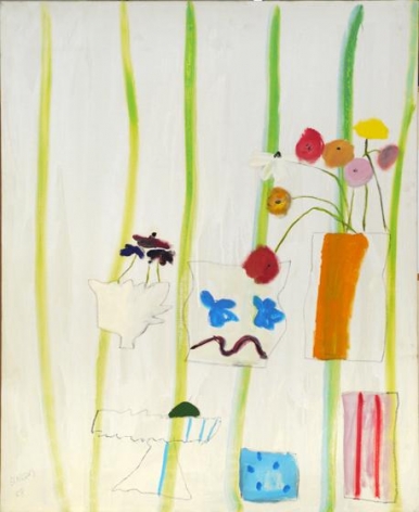 , May with Stripes, 1968, oil on canvas, 33.5 x 31 inches