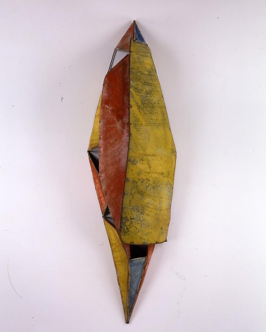 Moon River Buddhi,  2006, Pure color pigment on galvanized steel, 92 x 26 x 18.5&quot;