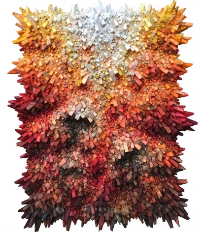 Aggregation 19 - JU056,&nbsp;2019, mixed media with Korean mulberry paper, 59 x 50.4 inches/150 x 128 cm