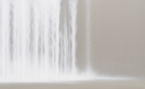Waterfall, 2021, platinum and natural pigment on Japanese mulberry paper mounted on board, 35.2 x 57.3 inches/89.4 x 145.5 cm