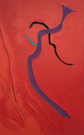 Red Trance 1, 2008, acrylic, wood on canvas, 48 x 30 inches/122 x 76.2 cm