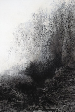 Cliff, 2012, natural and acrylic pigment on Japanese mulberry paper, 76.3 x 51.3 inches