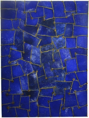 Rajasthan Blue, 2006, Pure color pigment on galvanized steel, 48 x 36 x 2 inches