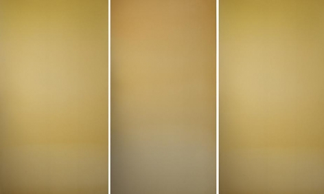 Sui Getsu Ka Gold, 2013, hand dyed anodized aluminum, 48 x 72 inches