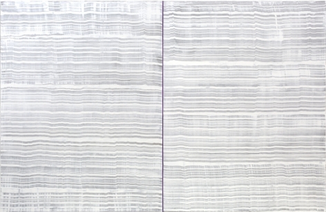 4 Los Angeles - Violet and White (Peace), 2016, oil on linen,&nbsp;83 x 128 inches/210.8 x 325.1 cm