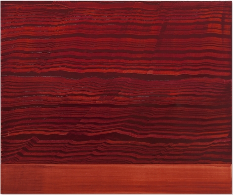 Violet Red &amp;amp; Red Band 1, oil on linen,&nbsp;48 x 57.5 inches/122 x 146 cm