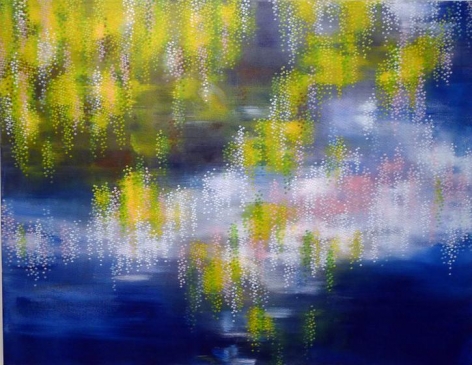 , Hosook Kang, Pond, 2014, acrylic on canvas, 53 x 69 inches / 134.6 x 175.3 cm.