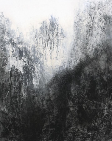 Cliff, 2012, natural and acrylic pigment on Japanese mulberry paper, 89.5 x 71.6 inches