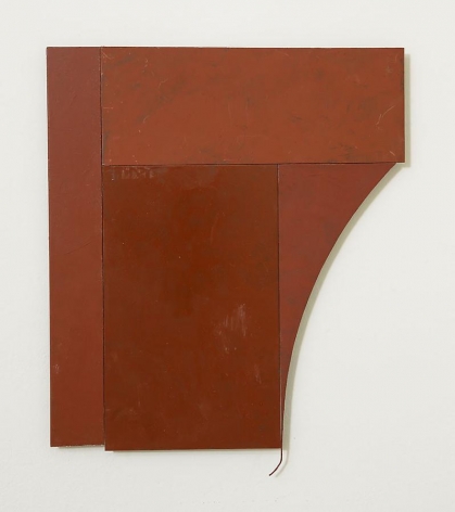 Untitled, 2012, rust preventive paint on steel, 17 x 14.25 inches