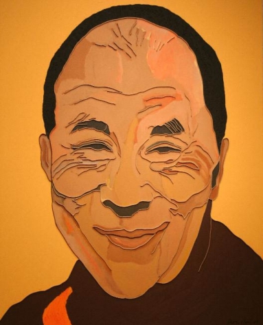 Lee Waisler, Dalai Lama, 2007, Acrylic and wood on canvas, 60 x 48&quot;