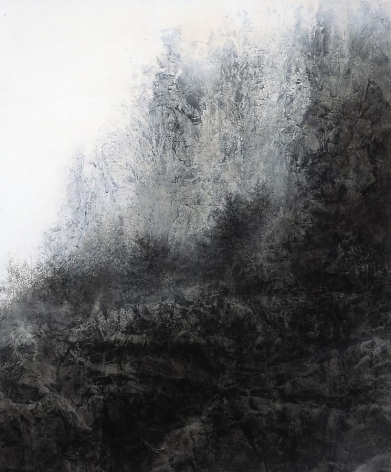 Cliff, 2012, natural and acrylic pigment on Japanese mulberry paper, 76.3 x 63.8 inches