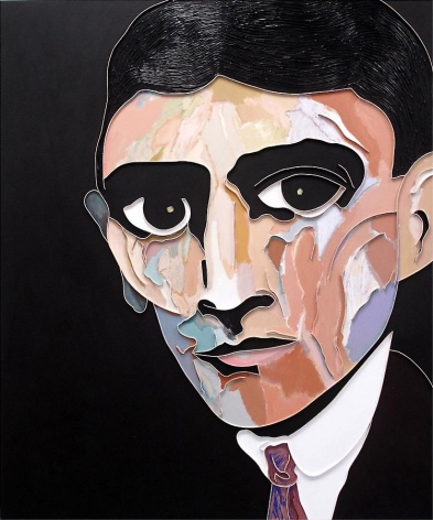 Kafka, 2013, acrylic and wood on canvas, 72 x 60 inches