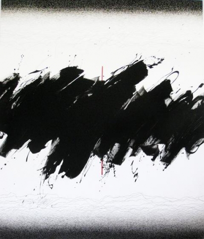 Golnaz Fathi, Untitled, 2014, acrylic, pen and varnish on canvas, 57.5 x 50.4 x 2 inches/146 x 128 x 5 cm