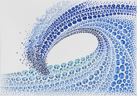 Vestige (divine-blue), 2018, acrylic on fiberglass resin, 44.1 x 63.8 x 1.8 inches/112 x 162 x 4.5 cm