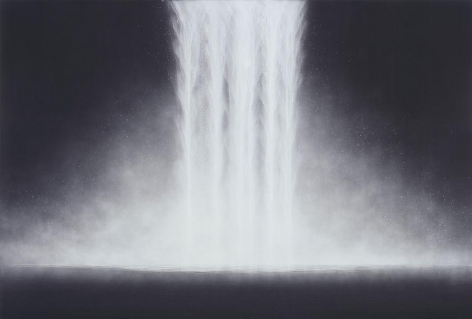 Hiroshi Senju Waterfall, 2010, pure natural pigment on mulberry paper, 51 x 75 inches