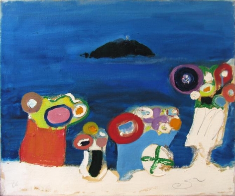 Isola del Tino, 1966, oil on canvas, 19.7 x 23.6 inches