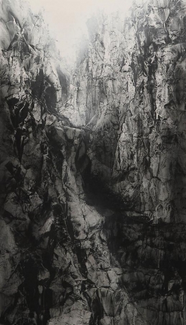 Hiroshi Senju, Cliff, Pure natural pigment on Japanese mulberry paper, 76 5/16 x 44 1/8 inches