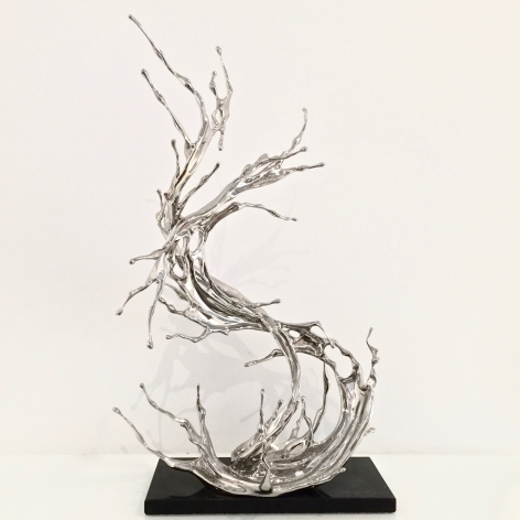 Zheng Lu, Water in Dripping - Spatter, 2017, stainless steel, 13.8 x 11.4 x 26.8 inches/35 x 29 x 68 cm