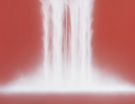 Waterfall, 2020, natural pigments on Japanese mulberry paper mounted on board, 44.1&nbsp;x 57.3&nbsp;inches/112 x 145.6 cm