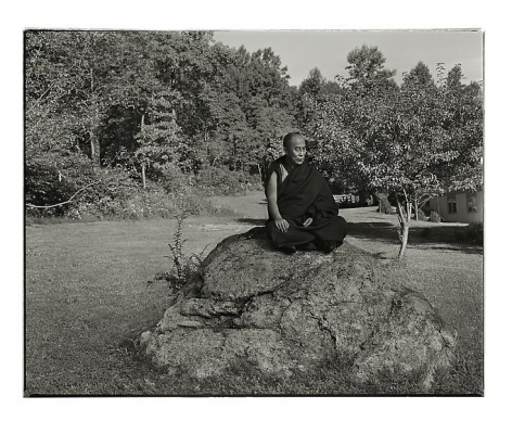 The Dalai Lama, Washington, New Jersey, 1990, archival pigment print, 30.5 x 37 inches/77.5 x 94 cm, Photograph &copy; Annie Leibovitz