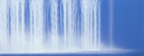 Waterfall, 2013,&nbsp;natural pigments on Japanese mulberry paper,&nbsp;35.8 x 91.9 x 1.4 inches/91&nbsp;x 233.4 x 3.5&nbsp;cm