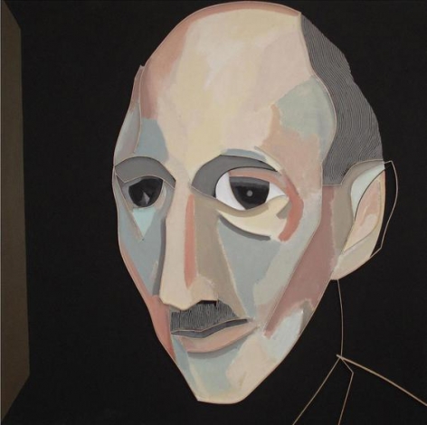 Leee Waisler, Otto Frank, 2002, Acrylic and wood on canvas, 36 x 36 inches/91 x 91 cm