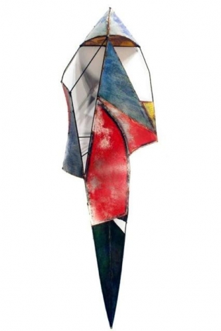 Kimono Evening, 2009, pigment on galvanized steel, 97 x 28 x 14&quot;