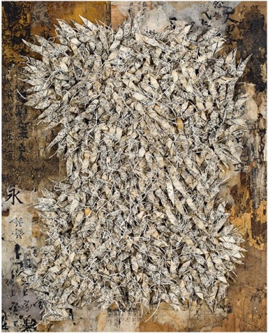 Chun Kwang Young, Aggregation 19 - AP032, 2019, mixed media with Korean mulberry paper, 35.75&nbsp;x 28.75&nbsp;inches/91 x 73 cm