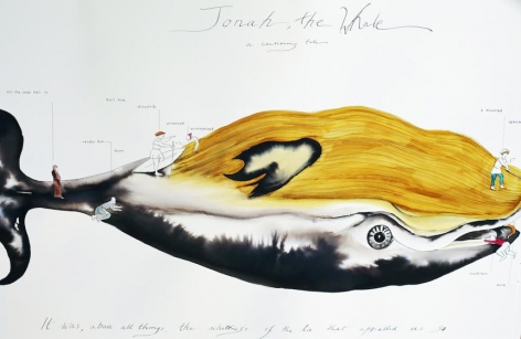 Shubigi Rao, Fictioneering for Jonah, 2015, ink on Tiepolo paper, 70 x 100 cm