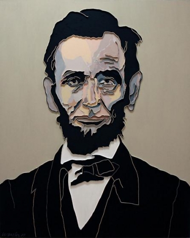 Lee Waisler, Lincoln, 2007, mixed media on canvas, 60 x 48 inches