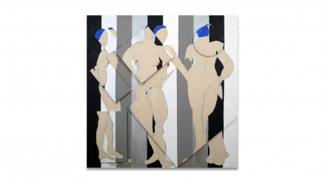 Figure Turning, 2008, acrylic on multiple canvases, 60 x 60 inches/152.4 x 152.4 cm