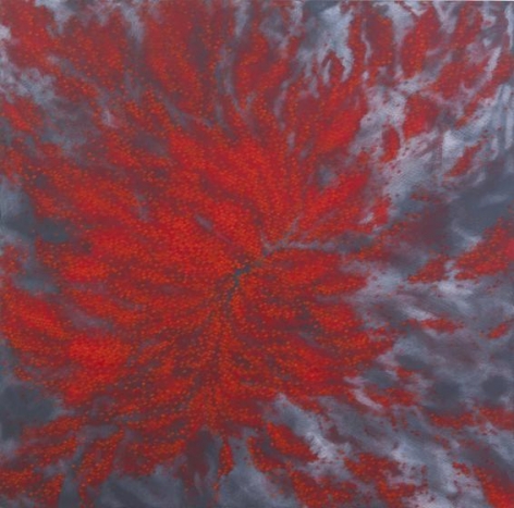 , Hosook Kang, Flame, 2011, acrylic on canvas, 60 x 60 inches / 152.4 x 152.4 cm.