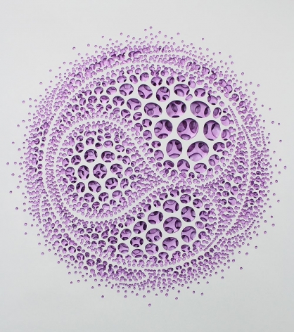 Vestige (moving-violet), 2016, acrylic on fiberglass resin, 39.4 x 35.4 x 1.8 inches/100 x 90 x 4.5 cm