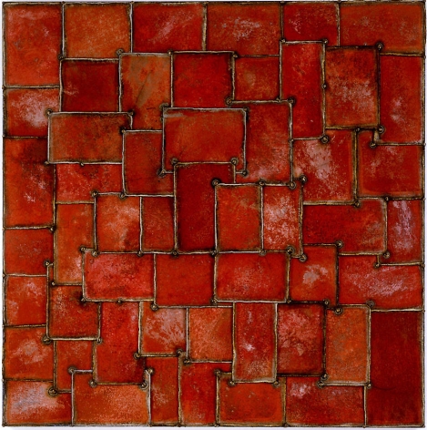 Red, 2006, Pure color pigment on galvanized steel, 48 x 48&quot;