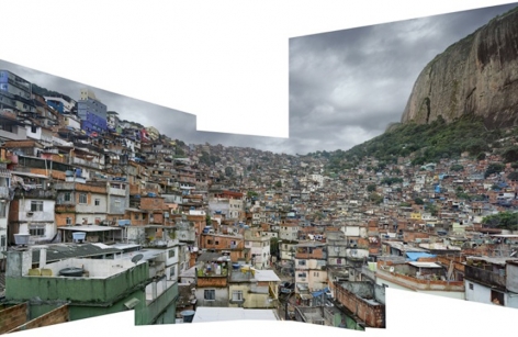 Favela Rocinha #1, Rio de Janeiro, Brazil, 2009,&nbsp;UV-cured ink on aluminum, 112.2 x 177 inches/285.1 x 449.6 cm
