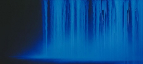Hiroshi Senju, Falling Water, 2013, Acrylic and fluorescent pigments on Japanese mulberry paper, 66 1/8 x 146 1/2 inches &copy; 2013 Hiroshi Senju