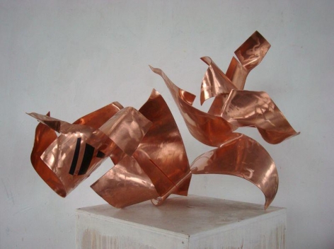 Introbra, 2011, red copper, industrial paint, 23.6&nbsp;x 31.5 x 23.6 inches/60 x 80 x 60 cm